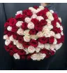 букет из 101 эквадорской розы красного и розового цвета.