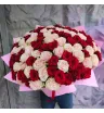 букет из 101 эквадорской розы красного и розового цвета.