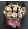 21 розовая роза в шляпной коробке
