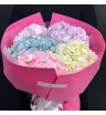 5 разноцветных гортензий в букете