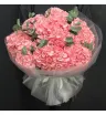 9 розовых гортензий с эвкалиптом.