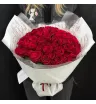Букет из 51 красной кенийской розы без упаковки