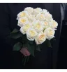 15 белых пионовидных роз Эквадор &laquo;Кэнди Лайт&raquo; в букете