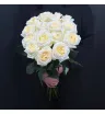 15 белых пионовидных роз Эквадор &laquo;Кэнди Лайт&raquo; в букете