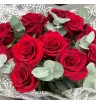 Букет из 11 красных роз с эвкалиптом