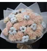 персиковые гвоздики с хлопком