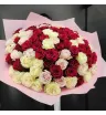 Букет из 101 красной, белой и розовой эквадорской розы