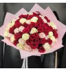 Букет из 101 красной, белой и розовой эквадорской розы