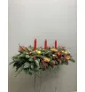 Композиция из нобилиса и свечей &laquo;Огни зимнего леса&raquo;
